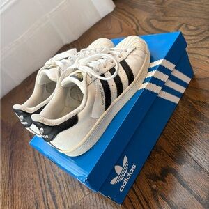 Adidas Kids Sneakers - White with Black Stripes
